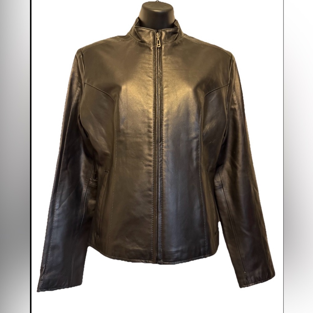 NWT Remy USA Lambskin Leather  Jacket Women’s S Black Full Zip Style 2046 Novato